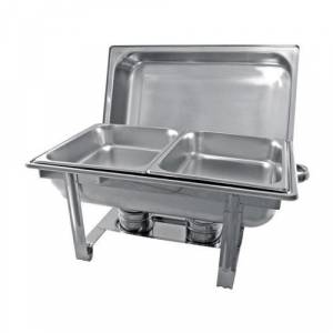 Rechaud De Inox 2 Cubas E 2 Queimadores Tampa Removivel